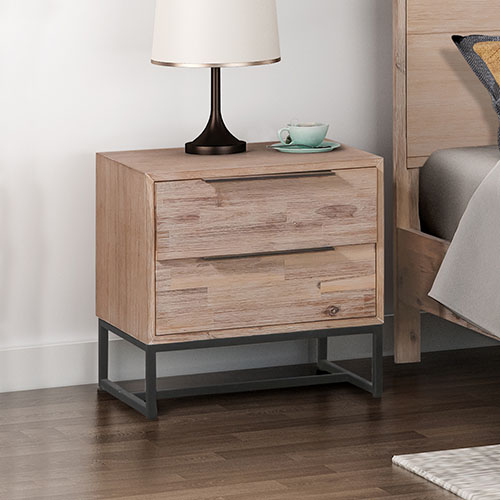 Hannah Solid Timber Two Drawers Bedside Table